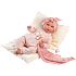 Llorens dukke med rosa sutteklud 42 cm