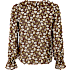 VRS dame bluse med flæser str. 2XL - brun