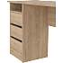 Function Plus skrivebord med 3 skuffer - trælook