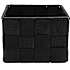 Fletkurv i rattan 12x12 cm - sort