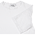 VRS dame rib T-shirt med blondeærmer str. M - hvid