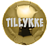 Salling folieballon "Tillykke" Ø: 44 cm - guldfarvet