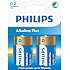 Philips Alkaline Plus D batterier 2-pak