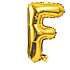 Salling bogstav folieballon "F" H: 35 cm - Guld
