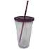 Tumbler med låg og sugerør - 450 ml - flere varianter - assorteret
