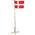 Dannebrogsflag med træfod - guldfarvet