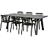 New York bord med 6 Messina stole - sort