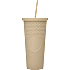 Tumbler med låg og sugerør - 710 ml - flere varianter - assorteret