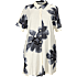 VRS dame blomstret skjortekjole str. 48 - beige