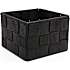 Fletkurv i rattan 12x12 cm - sort