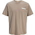 JJ REBEL herre T-shirt med print str. L - beige