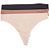 VRS dame 2-pak g-streng str. S - sort/beige/brun