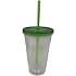Tumbler med låg og sugerør - 450 ml - flere varianter - assorteret