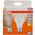 Osram 2-pak LED mat standardpære 5,9W - varmt hvidt lys