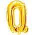 Salling bogstav folieballon "Q" H: 35 cm - Guld