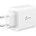J5 USB-C og USB-A GaN oplader 65 W - hvid