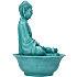 Avena vandfontæne med lys - mediterende figur