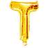Salling bogstav folieballon "T" H: 35 cm - Guld