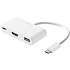 Deltaco USB-C multi-port adapter - hvid