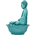 Avena vandfontæne med lys - mediterende figur