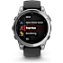 Garmin Fenix E smartwatch - sort/sølvfarvet