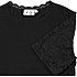 VRS dame rib T-shirt med blondeærmer str. S - sort