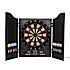 Elektrisk dartskive i dartskab med dartpile