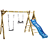 NORDIC PLAY gyngestativ 240 cm inkl. blå rutsjebane