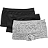 VRS teen 3-pak microfiber hipsters str. 134/140 - grå/sort