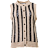 VRS dame stribet strikvest str. M - beige