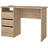 Function Plus skrivebord med 3 skuffer - trælook