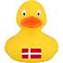 Lilalu badeand - gul med dansk flag