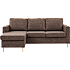 Oslo vendbar sofa med chaiselong - brun