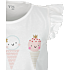 VRS børne T-shirt med flæse ærmer str. 122/128 - hvid