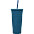 Tumbler med låg og sugerør - 710 ml - flere varianter - assorteret