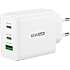 J5 USB-C og USB-A GaN oplader 65 W - hvid