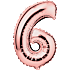 Salling tal folieballon nr. 6, H: 35 cm - rosegold