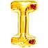 Salling bogstav folieballon "I" H: 35 cm - Guld