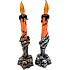 Halloween stagelys med LED H: 21,5 cm - flere varianter - assorteret