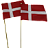 Salling stofflag på pind H: 45 cm 2-pak - Dannebrog