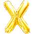 Salling bogstav folieballon "X" H: 35 cm - Guld
