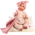 Llorens dukke med rosa sutteklud 42 cm