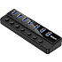 Deltaco USB-A hub 7-port - grå