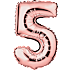 Salling tal folieballon nr. 5, H: 35 cm - rosegold