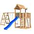 Jungle Gym Mansion 2.1 legetårn inkl. Climb Module og blå rutsjebane