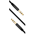 Fixed audio 2x3,5 mm fladt kabel 1 meter - sort