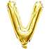 Salling bogstav folieballon "V" H: 35 cm - Guld