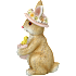 Kanin med blomsterhat 12 cm