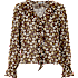 VRS dame bluse med flæser str. 2XL - brun