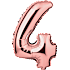 Salling tal folieballon nr. 4, H: 35 cm - rosegold